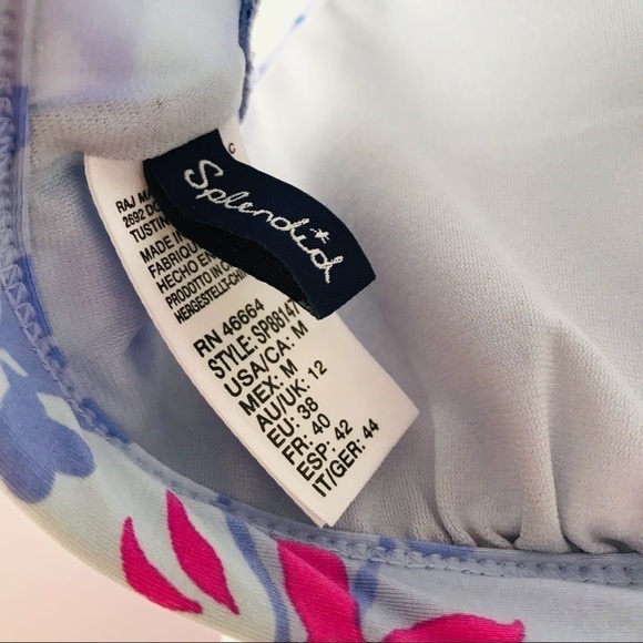 New! Splendid 2 Piece Floral Furry High Waist Tropical Beach Bottom & Top Bikini - Picture 6 of 12